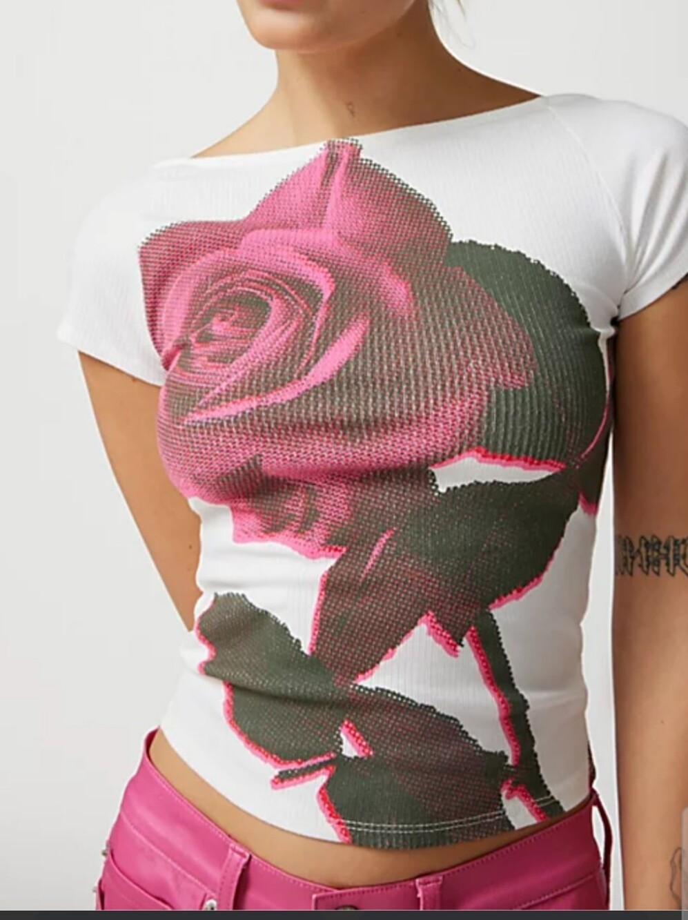 Urban Outfitter  Low Back Pink rose print Top